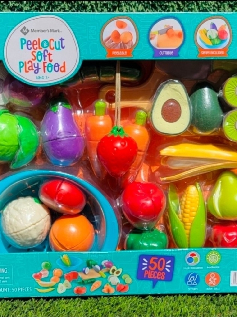 Peel & Cut Soft Play Food - 50-Piece Kids Toy Set (Multicolor) NEW